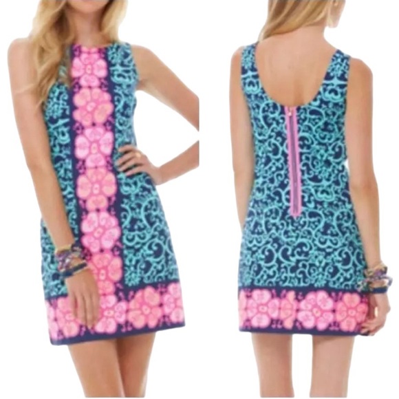 LILLY PULITZER | Delia Shift Dress in Fountain Hopping, Size 2 - Picture 9 of 9